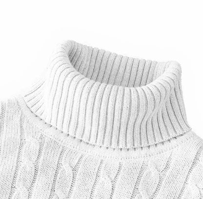 Suéter de cuello alto para hombres sólidos de color sólido
