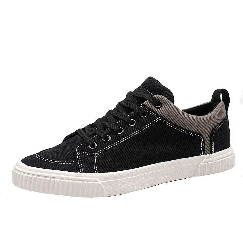 Men's Spring Canvas Shoes New Breathable Lace Up Casual Men's Versatile Flat Bottomed Cloth Shoes Anti Skateboard Shoes Tenis