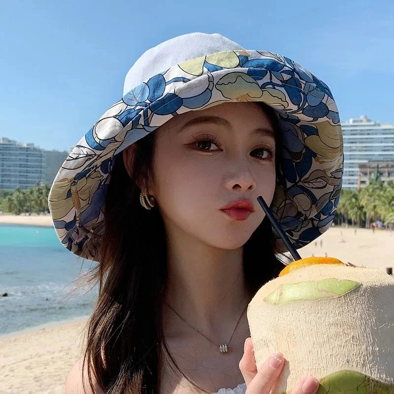 Women's Fishing Cap Summer Sun Protection Full Face with Windproof Rope New Summer Large Brim Spring Autumn UV Protection Hat