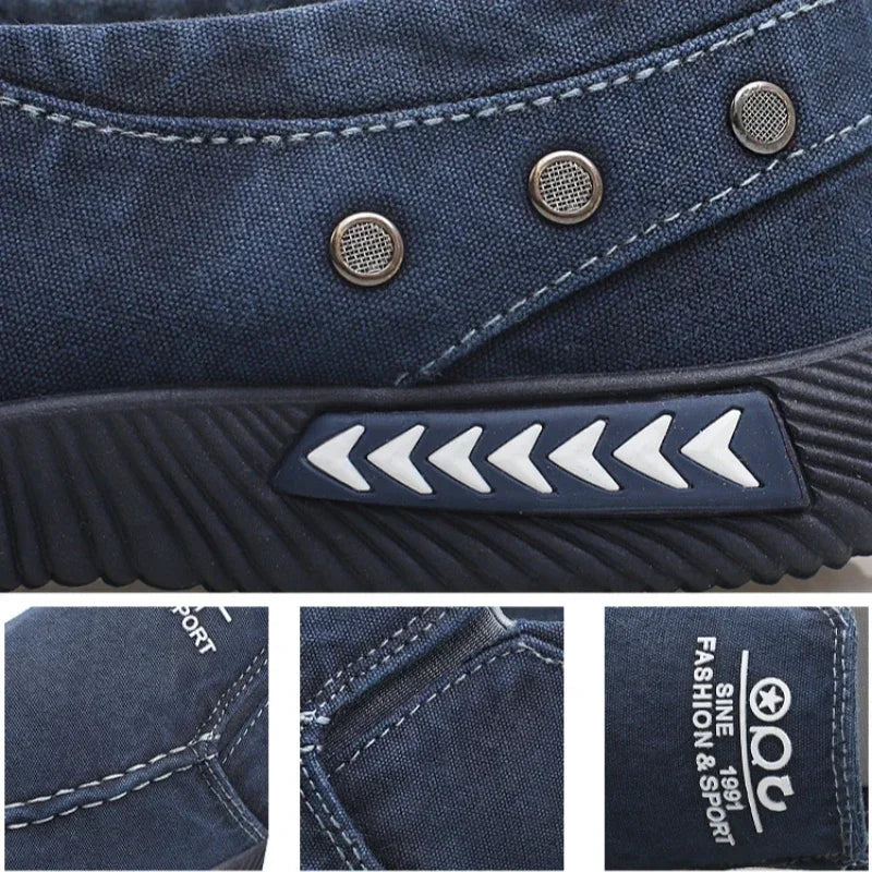 Denim Pánské plátno boty Sklouzněte na tenisky Muž na léto 2025 Nové venkovní řízení mokasinu trendy vintage mochéra boty pro muže