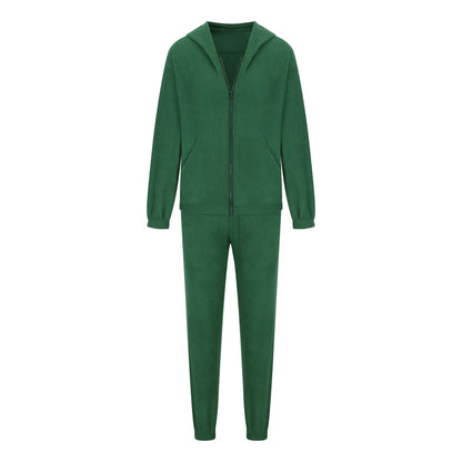 Frjálslegur konur Polar Fleece Hoodie Two Piece Sets Fashi