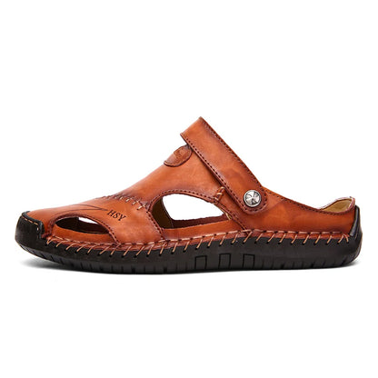 Men de verano Sandalias Genina cuero zapatos casuales zapatos de cuero para hombres para hombres zapatos de playa zapatos para hombres romanos zapatos