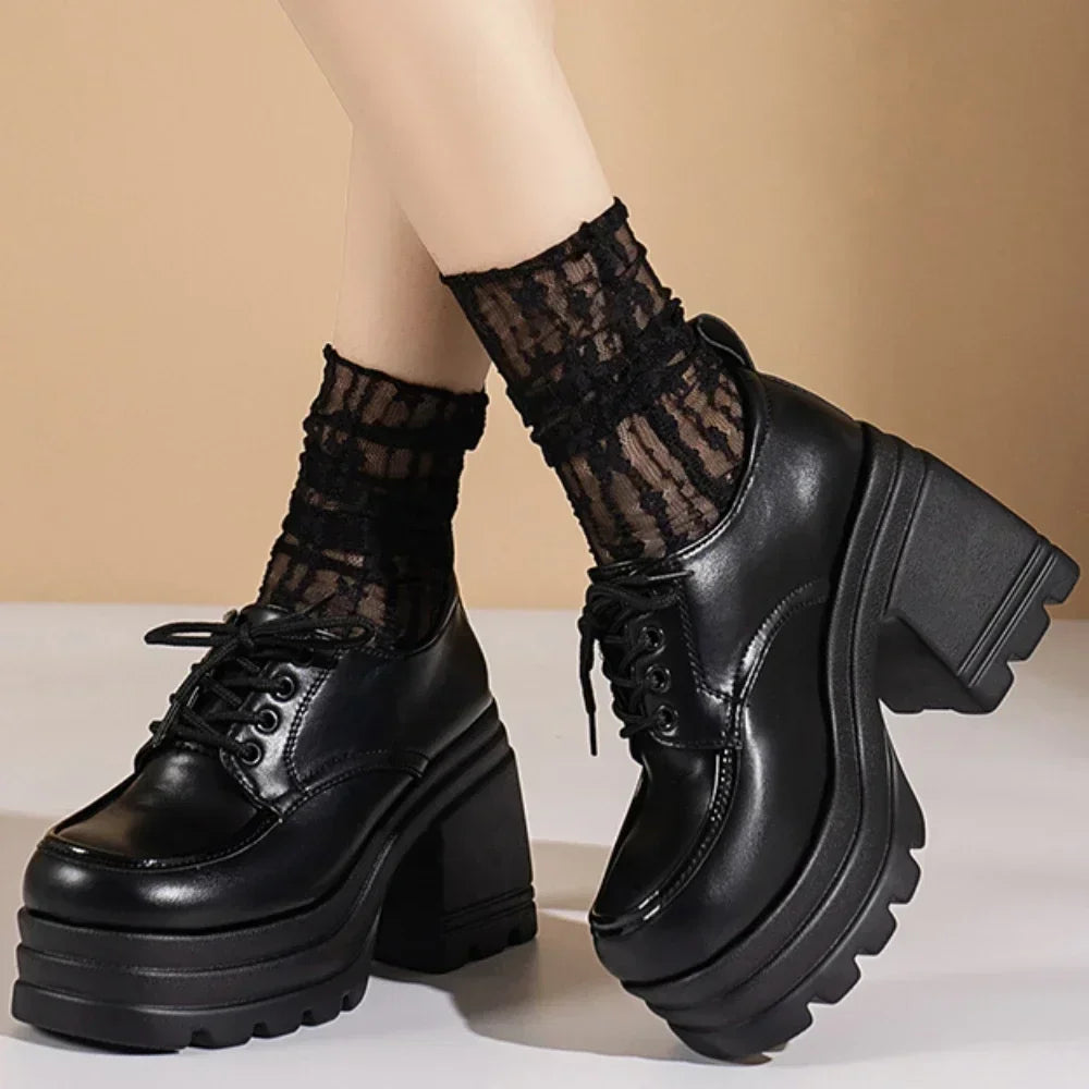 Zapatos Lolita para mujeres Mary Jane Nuevo mocasador Estudiantes de niñas Jk Talones altos zapatos de plataforma Cosplay zapatos femeninos