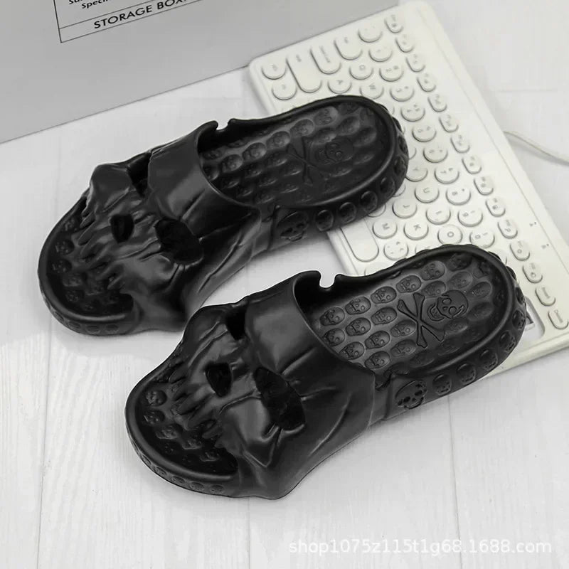 Skull Slipper Demon Y2k Platform Cloud Summer Beach Sandal Slides Flip Flop Men Male Non Slip Indoor Outdoor Soft Shoe Home 2025