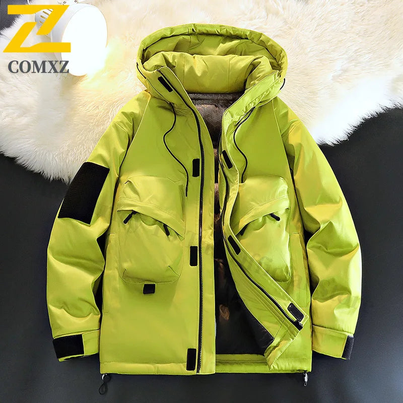 2025 High Quality Men's Winter Jacket Trendy Casual Thickened Graphene Warm Hooded Parka Snow Ski Very Cold Cotton-padded Coat