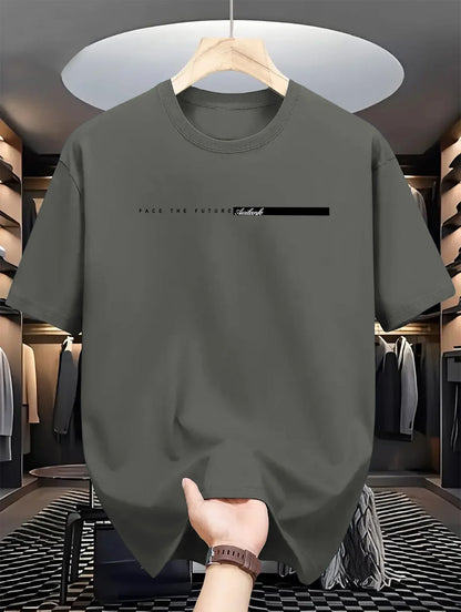 Letnie męskie litery kapitałowe Drukuj okrągły szyjka krótkoczestrwałe T-shirt TOP High Street Men and Women's Style