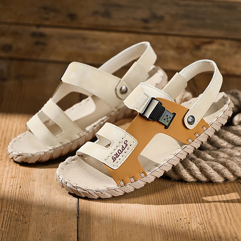 Classic Handmade Men's Sandals 2024 Summer New Fashion Slippers Outdoor Casual Non-slip Beach Shoes Flip-flops for Men