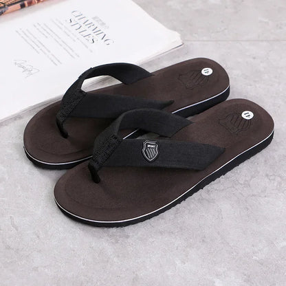 Casual Slippers For Men Flip Flops Beach Sandals Summer Non-Slip Fashion Flat Slides Outdoor Slippers Indoor House Shoes Male