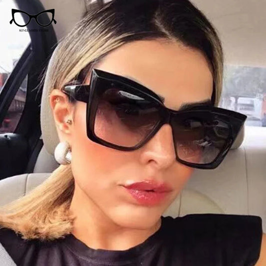 2024 New Vintage Fashion Women Shades Trending Men Gradient Sun Glasses Shades UV400 Glasses Oversized Cat Eye Sunglasses