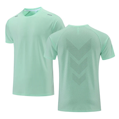 Snelle droge mannen Running T-shirt Fitness Sports Top Gym Training Shirt Ademend joggen Casual Sportswear