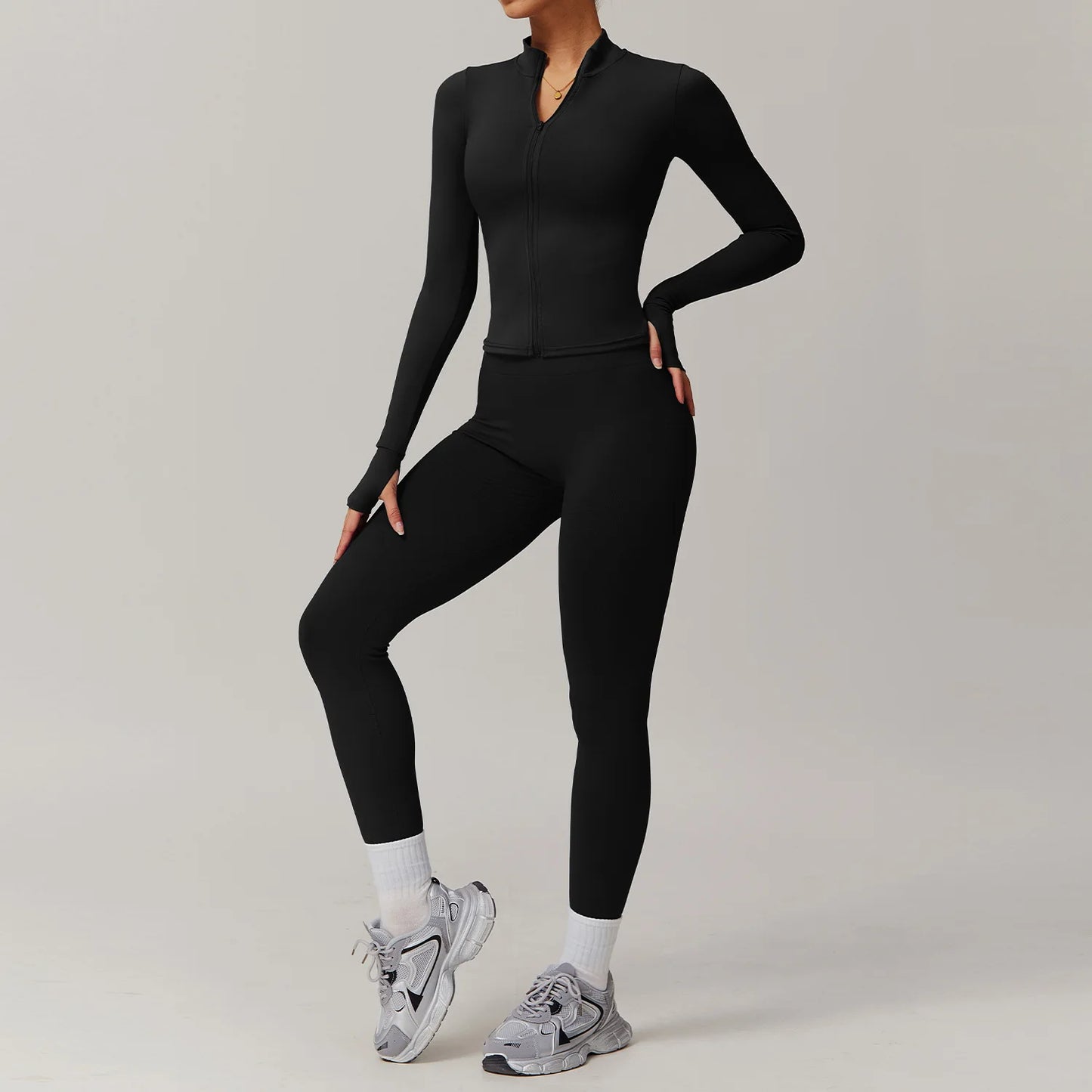 Yoga Set Gym Clothes Sportswear Yoga Suits For Women Fitness Long Sleeved Jacket Tracksuits Sports Bra Gym Set Seamless Leggings