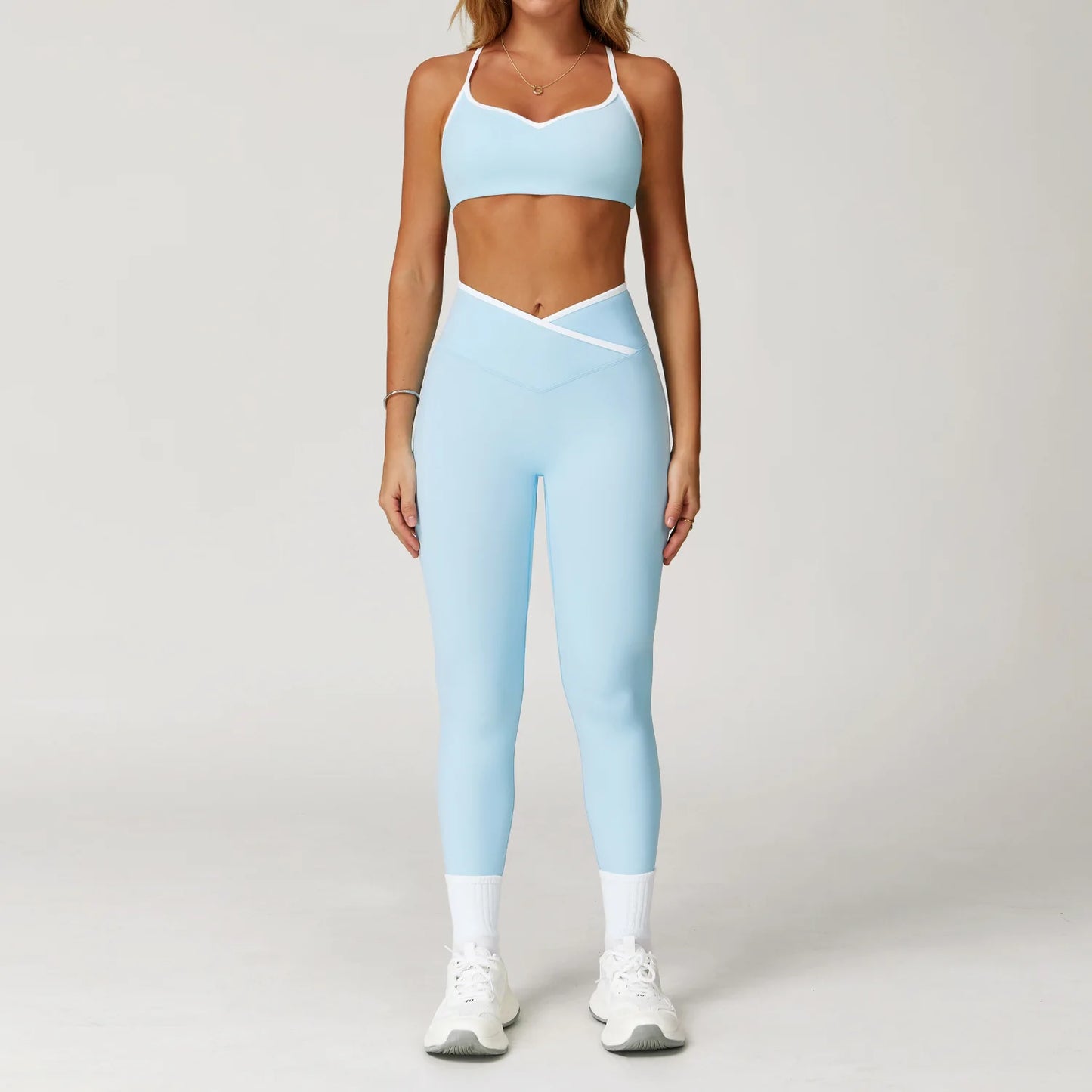 Yoga Set 2 Pieces Workout Clothes Women's Tracksuit Sportswear Gym Clothing High Waist Bell-bottoms Sexy Fitness Bta Sports Suit