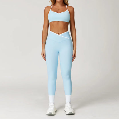 Yoga Set 2 Pieces Workout Clothes Women's Tracksuit Sportswear Gym Clothing High Waist Bell-bottoms Sexy Fitness Bta Sports Suit