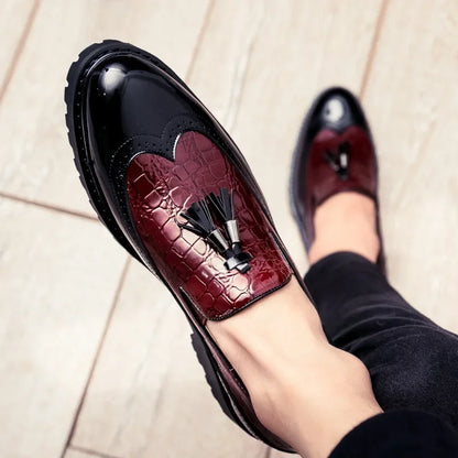 New Fashion Men's Dress Shoes Breathable Comfortable Leather Loafers Vintage Business Social Oxfords Zapatos De Vestir Hombre