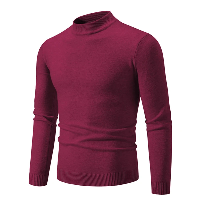 Ny Autumn Winter Designer Fashion Half Turtleneck Sticked tröja Högkvalitativ herr Casual Solid Color Warm Woman Sweaters