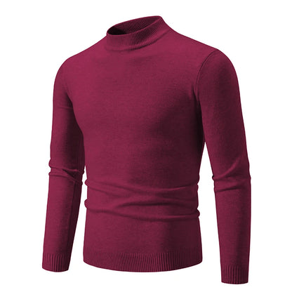 Ny Autumn Winter Designer Fashion Half Turtleneck Sticked tröja Högkvalitativ herr Casual Solid Color Warm Woman Sweaters