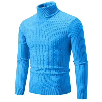 Suéter de cuello alto para hombres sólidos de color sólido