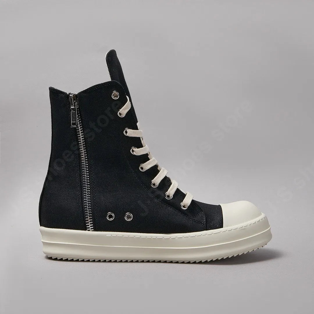 R-O But But Men High Top But Black Canvas Women Sneaker Buty swobodne buty woskowane tenisówki