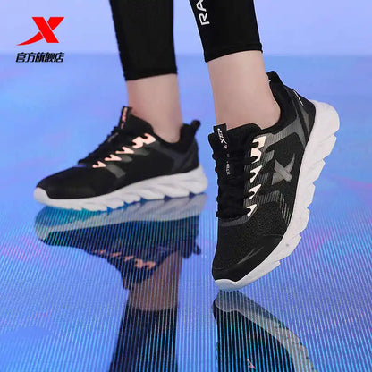 Xtep Running Shoes Non-Slip Soft Women's Sports Shoes Leather Upper Shock Absorption Female Sneakers For Women 879318110073