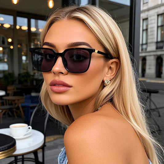 brand luxury vintage trendy big square sunglasses for women men fashion unisex casual sunglasses outdoor uv400 sunshade eyewear