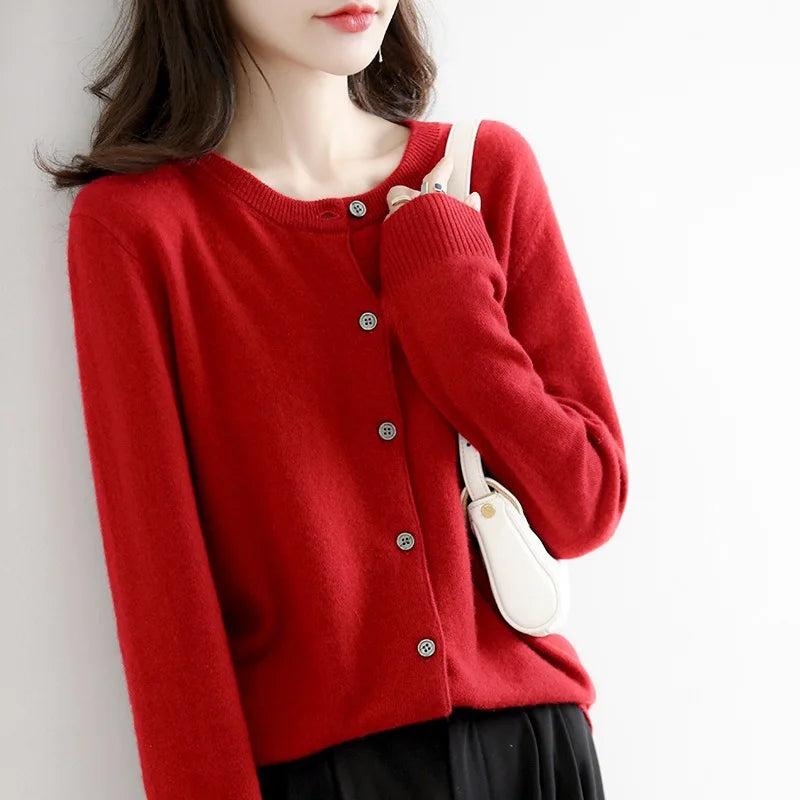 Kobiety sweter sweter o Neck Spring Autumn Knitted kaszmirowe Cardigany Solidne damskie swetry damskie 2022