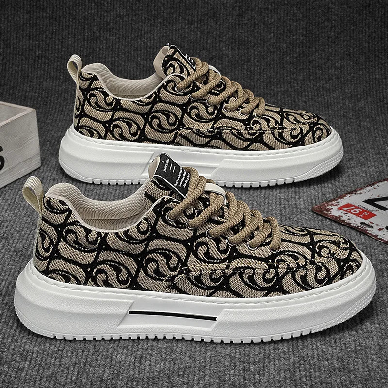 Lenkkarit miehet Uudet muotijäljet Miesten foorum Canvas Shoes Low Top Design Rale Leafers litteä vulkanoidut kengät miehet jalkineet