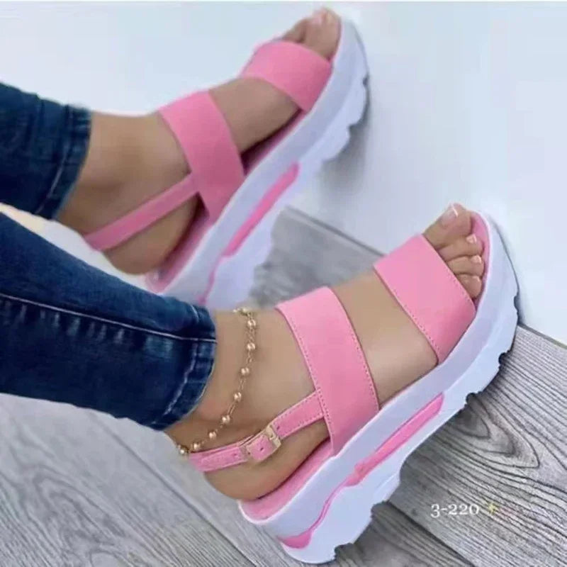 Konur sandalar léttir hælar Sandalar Sumarskór fyrir konur fleyg sandal með pall sandias mujer fleyg skór kvenkyns