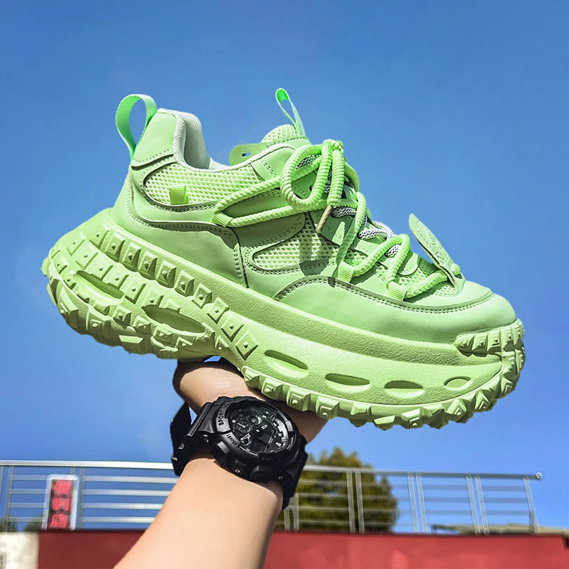 Vinter løbesko til mænd Chunky Sneakers Work Wear Man Athletic Herre Tennis Platform Fodtøj Trends 2025 Komfort Skateboard