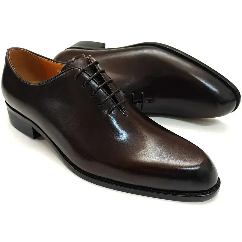 NYE MENNERS LÆRSKO Håndlaget høykvalitets uformell Oxford Business Work Shoes Black Coffee Lace-Up komfortabel mann sko