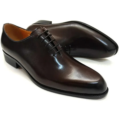 NYE MENNERS LÆRSKO Håndlaget høykvalitets uformell Oxford Business Work Shoes Black Coffee Lace-Up komfortabel mann sko