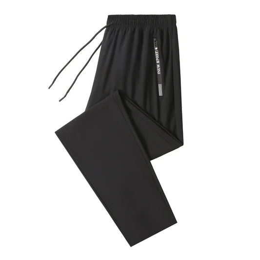 Ice Silk New Pants for Men's Summer Thin Style Sports Quick Dried Straight Leg Draping Wide Leg Pants Casual Long Pants for Men