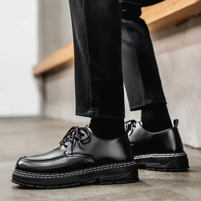 Business leather shoes four seasons soft sole plus size men's casual dress shoes groom wedding shoes fashion party leather shoes