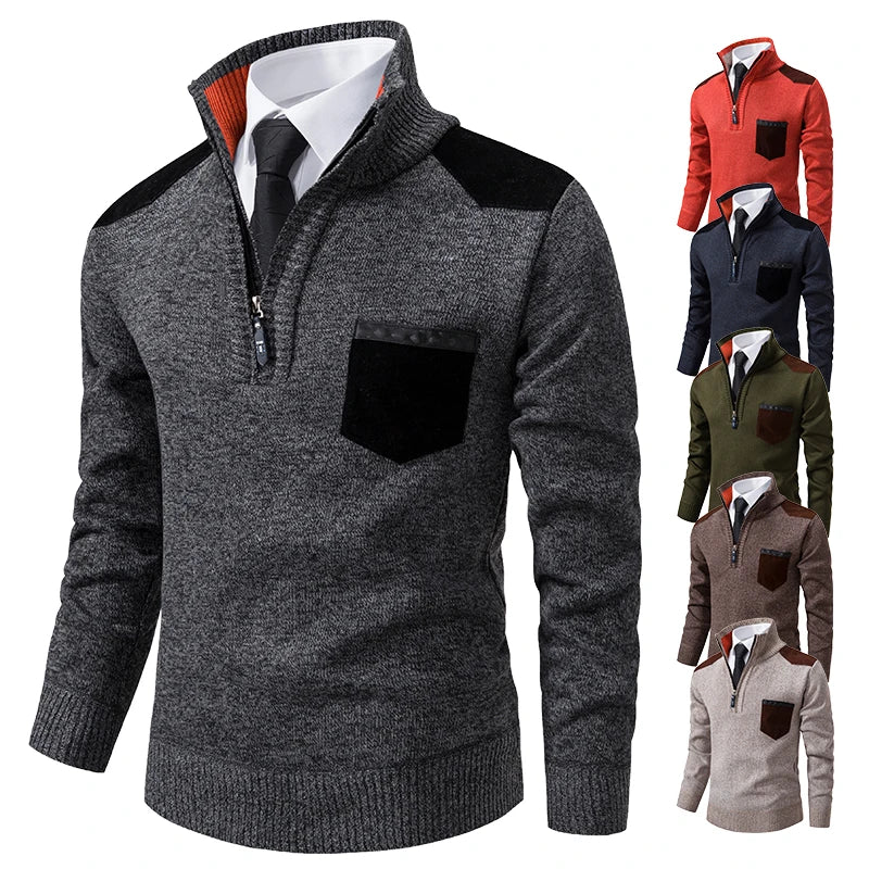 Sweater Sweater Cachemira Camisas gruesas Polos Corea Media Zipe Blusa fría Collar Outumn Invierno Expernor de lujo Paño de lujo
