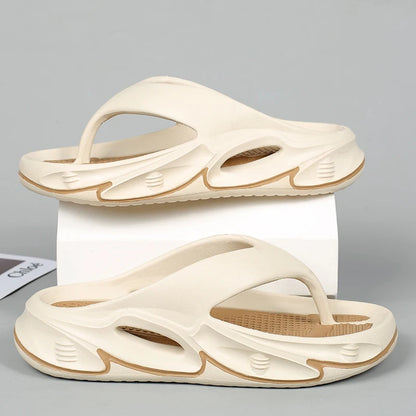 Men Flip Flops Outdoor Indoor Slippers Thick Soft Sole Men Beach Sandals Non-slip Bathroom Home Men Women Slippers Flip Flops