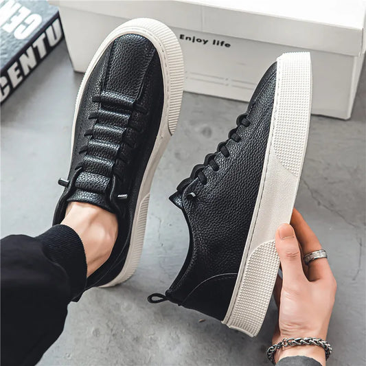 Spring New Men Shoes Fashion Lace-up Men Sneakers Designer Leather Casual Shoes comfortable Outdoor Men Running Shoes Tenis 2025