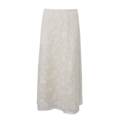 Wheremery elegante francés a-line malla falda larga mujeres mujeres alta cintura casual sexy primavera verano fiesta de noche nuevo maxi falda