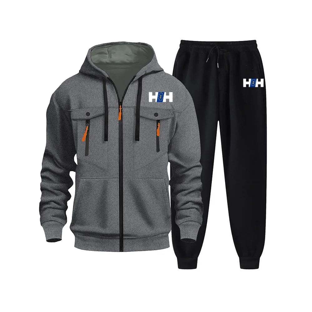 Hot Sale Pánské teplákové soupravy Pánské kapuce Příležitostné jednotky pro jedno kus sportovní zip mikiny a tepláky pohodlí venkovní jogging sport denně