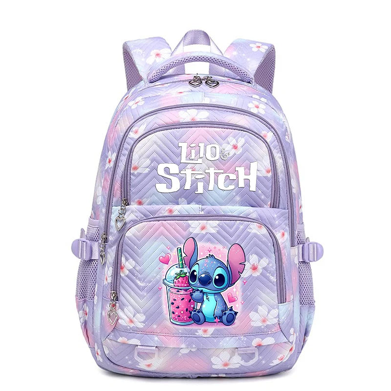Lilo Stitch Waterproof Large Capacity Backpack for Women Girls Daypack Lightweight Schoolbag Casual Travel Knapsack