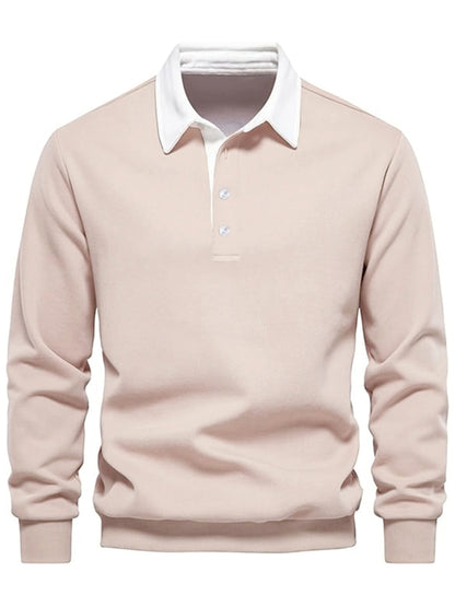 Vor- og haust tískuflapp karla, pullover, solid litur hnappur karla fatnaður, úti sweatshirt karla