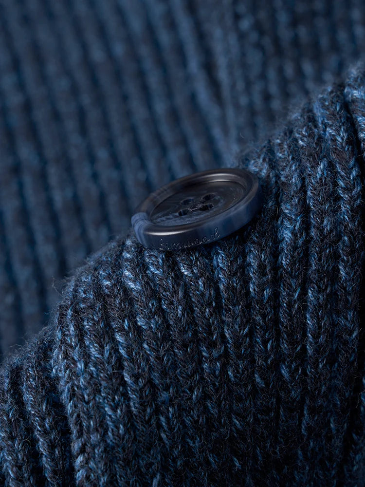 Simwood High Standard Autumn nieuw aankomsten SHAWL COLLAR CARDIGAN MANNEN 7 GAAGE VINTAGE SWEATER JAAKTEN KNITTWEAR