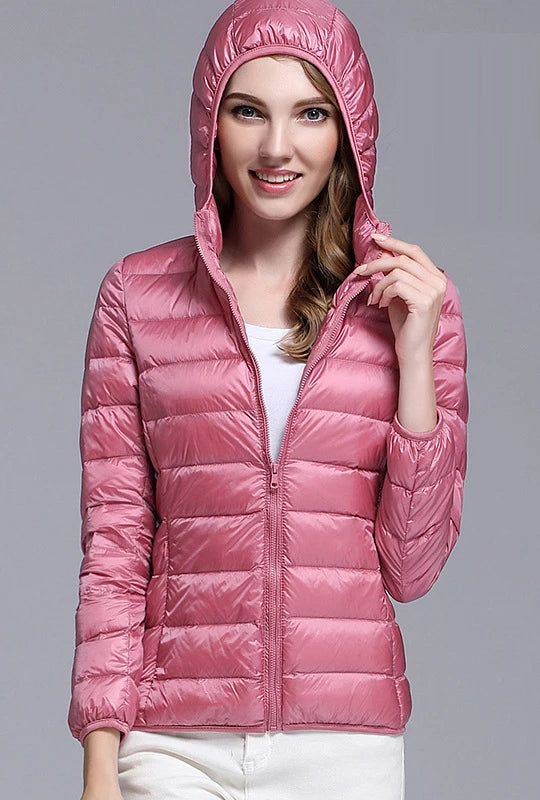 White Duck Down Winter Hoody Jackets Ultra-light Women Down Coats Puffer Long Sleeve Warm Slim Portable Thin Female Outwears 7XL