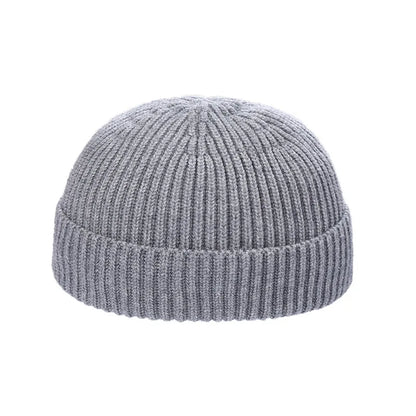 Autumn  Winter Short Warm Melon Hat Men Knitted Round Top Brimless Cold Hat Women Street hip-hop Wool Beanie