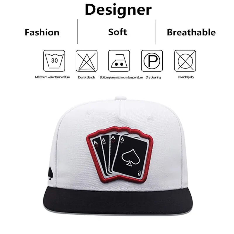 2024 NUEVA FAMINA HOP HOP CAP HOMBres Mujeres Tarjeta de juego ajustable Capas de béisbol bordadas Sombrero de sol al aire libre Snapback Snapback Sombreros