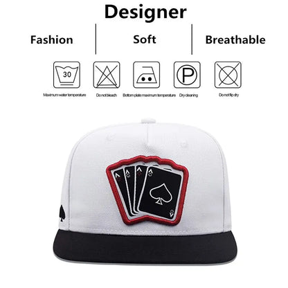 2024 NUEVA FAMINA HOP HOP CAP HOMBres Mujeres Tarjeta de juego ajustable Capas de béisbol bordadas Sombrero de sol al aire libre Snapback Snapback Sombreros