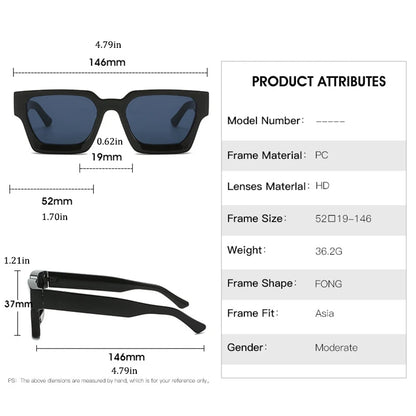 Steampunk Square Sunglasses Men Luxury Brand Designer Retro Punk Sun Glasses Male Unisex Ins Popular Shades Eyewear