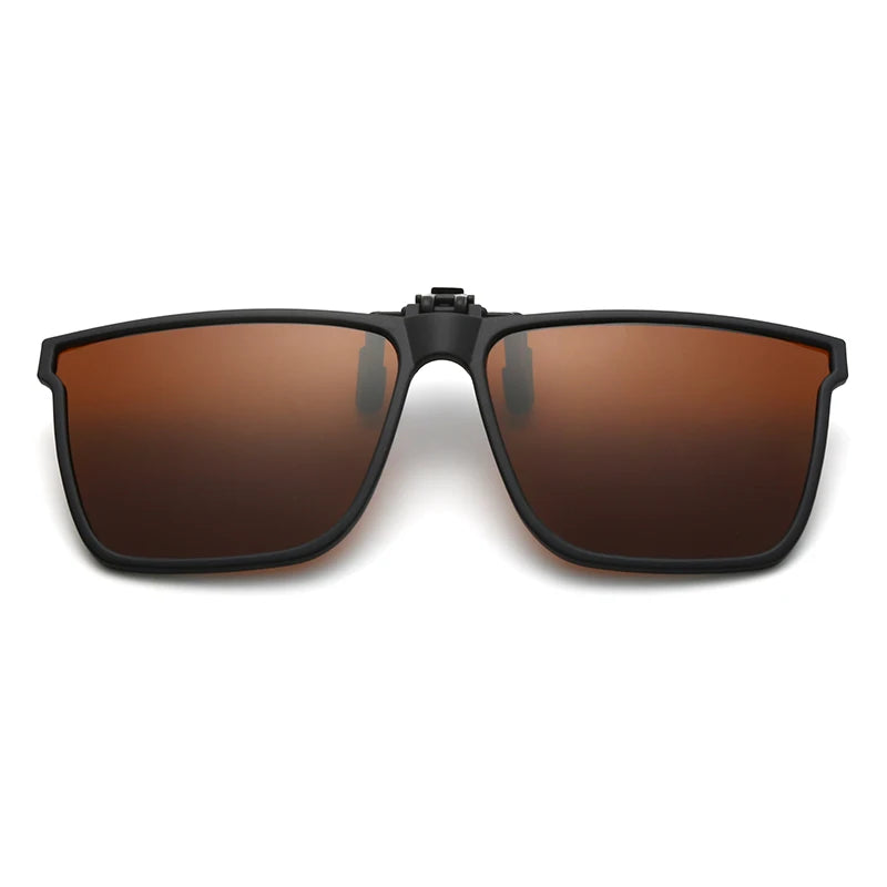 Polarized Flip Up Clip On Sunglasses Men Car Driver Photochromic Goggles Night Vision Glasses Anti Glare Vintage Square Glasses