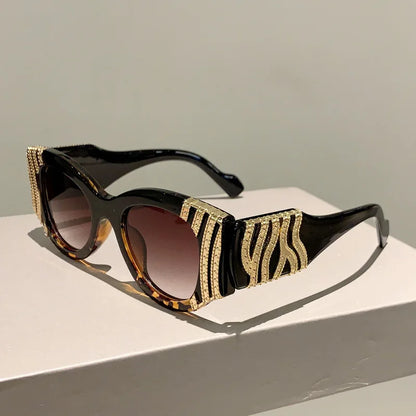 Velké rámové kočičí oční sluneční brýle Ženy módní vintage trendy trendy sluneční brýle punkové nadměrné luxusní značky návrhář značky sexy dámy odstíny