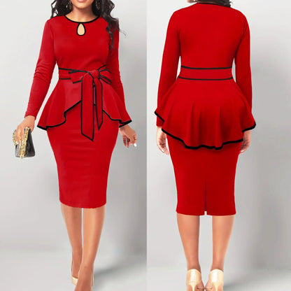 SexyElegant Amazon Cross-Border Suit Dress Ruffle Edge Top Side Slit Skirt 2-Piece Set For Women From China Big Land