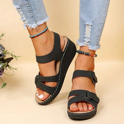 Sandale cu pană de vară pentru femei 2023 New Fashion Non Slip Beach Pantofii Femeie ușoară platformă casual Sandalias Mujer plus dimensiune