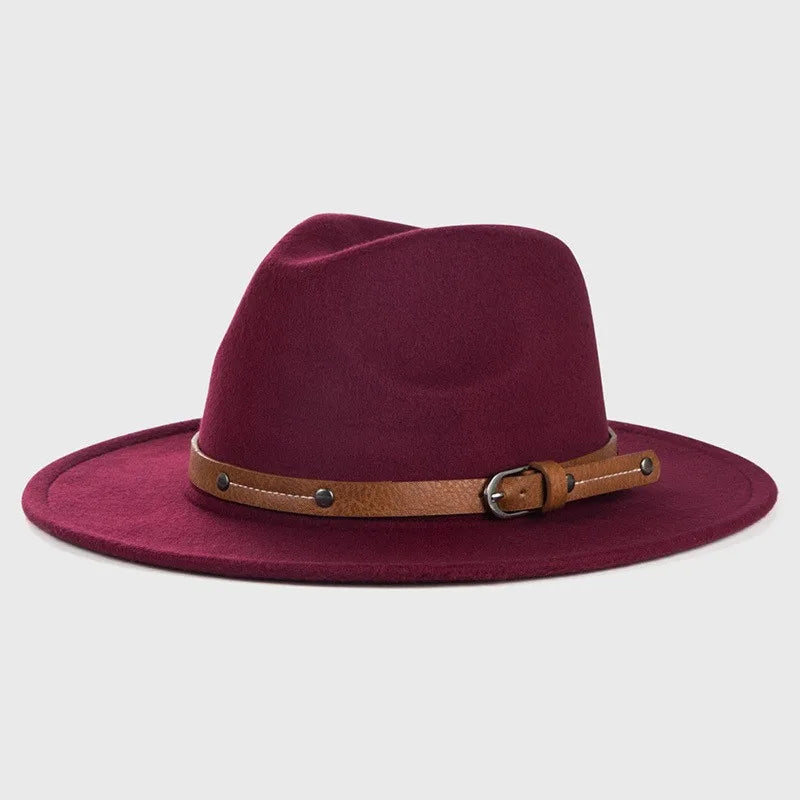 NEWWool Fedora Hat For Women Men Winter Autumn Fashion Church Jazz Hats Viking British Flat Brim Felt Hat Outdoor Casual Fedoras